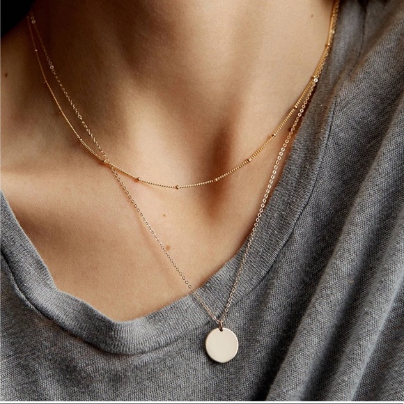 Dainty Gold Beaded Satellite Necklace - Picture 3 of 3